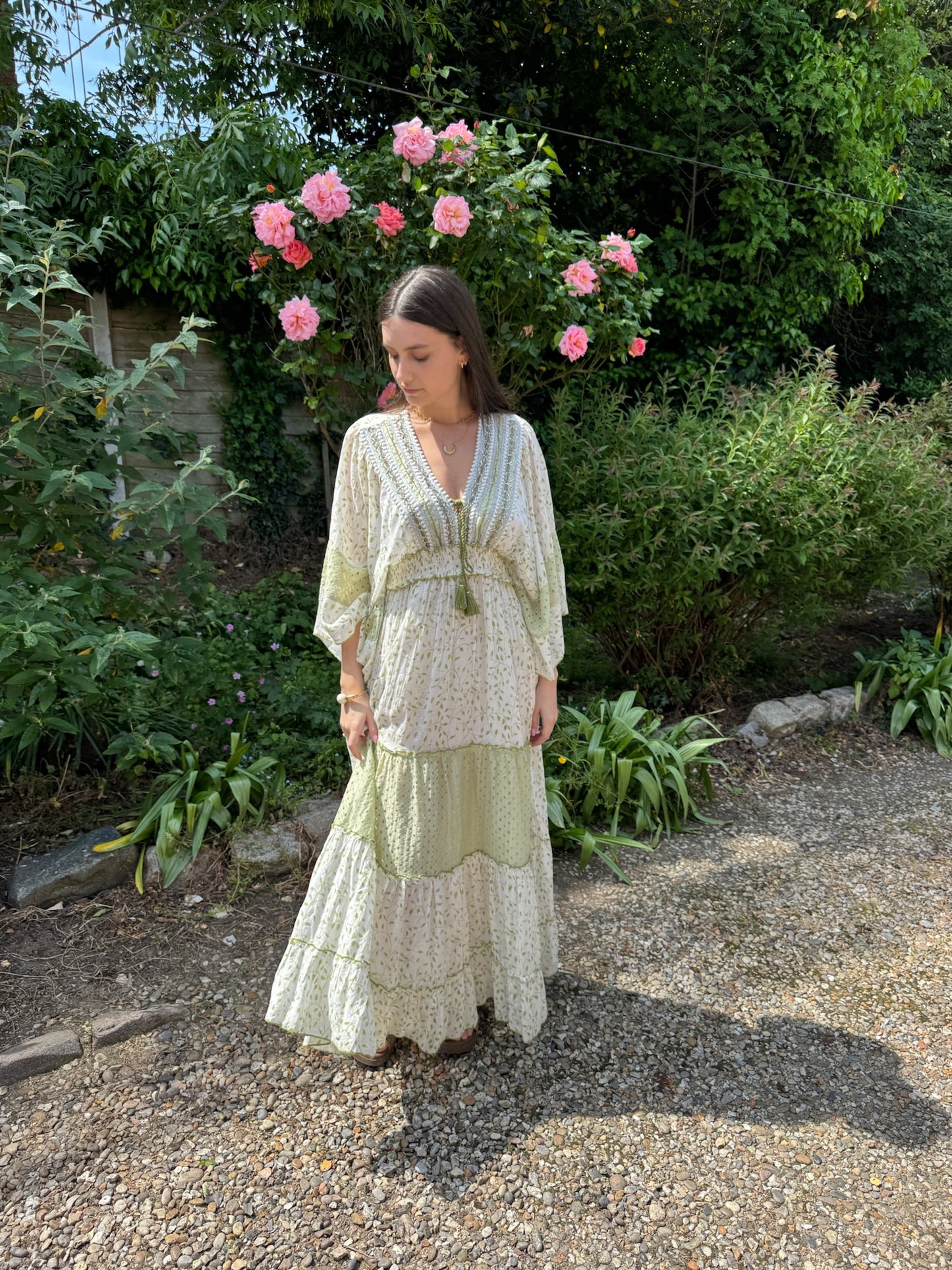 Derhy Ecru Sparkle Kimono Dress Caledonie