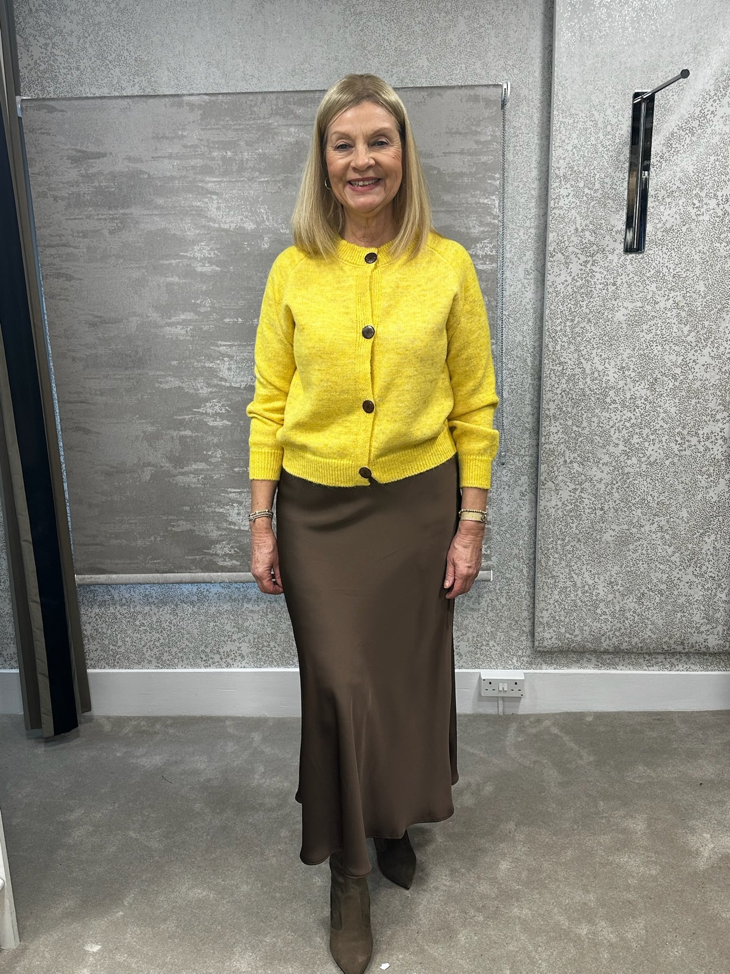 White Leaf Choc Satin Skirt LGN22BC