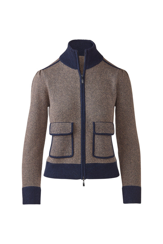 Kinross Tweed Mock Cardigan LFSJ6-187