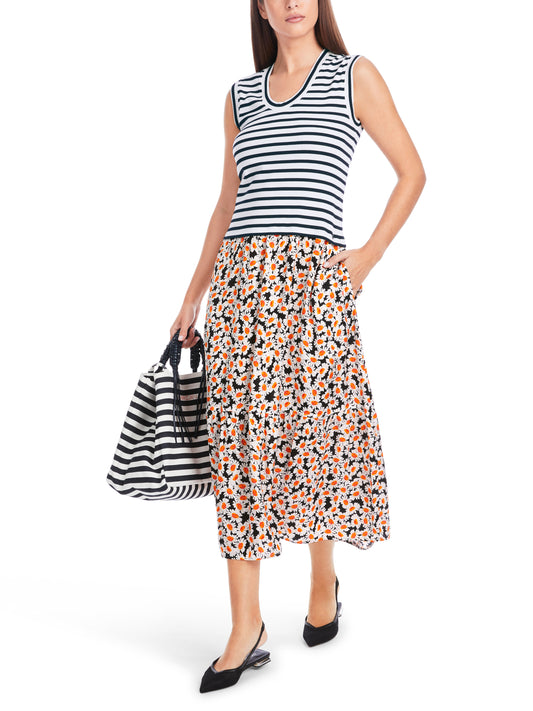 Marc Cain Additions Print & Stripe Dress YA2116W18