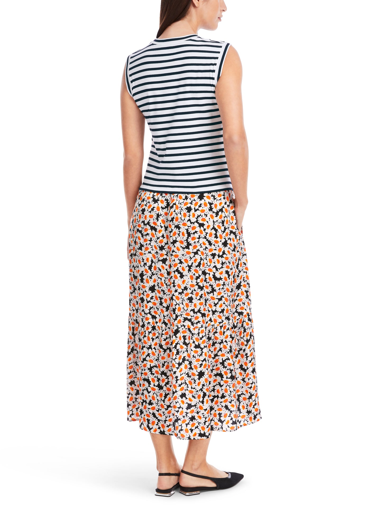Marc Cain Additions Print & Stripe Dress YA2116W18