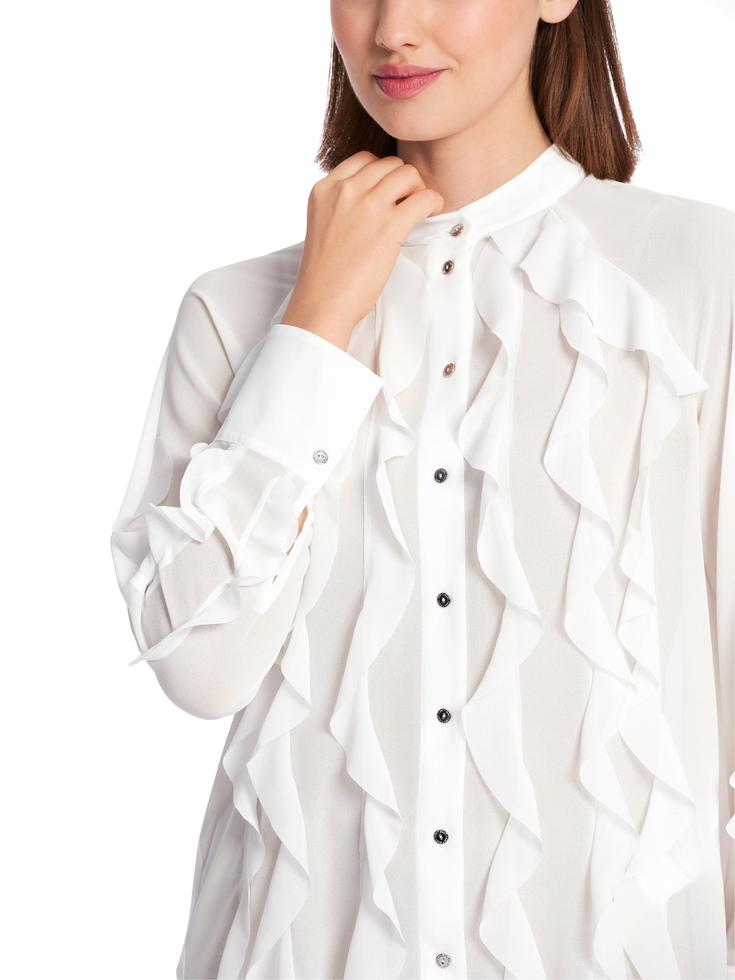 Marc Cain Collection  WC5127W44 Frill Georgette Blouse