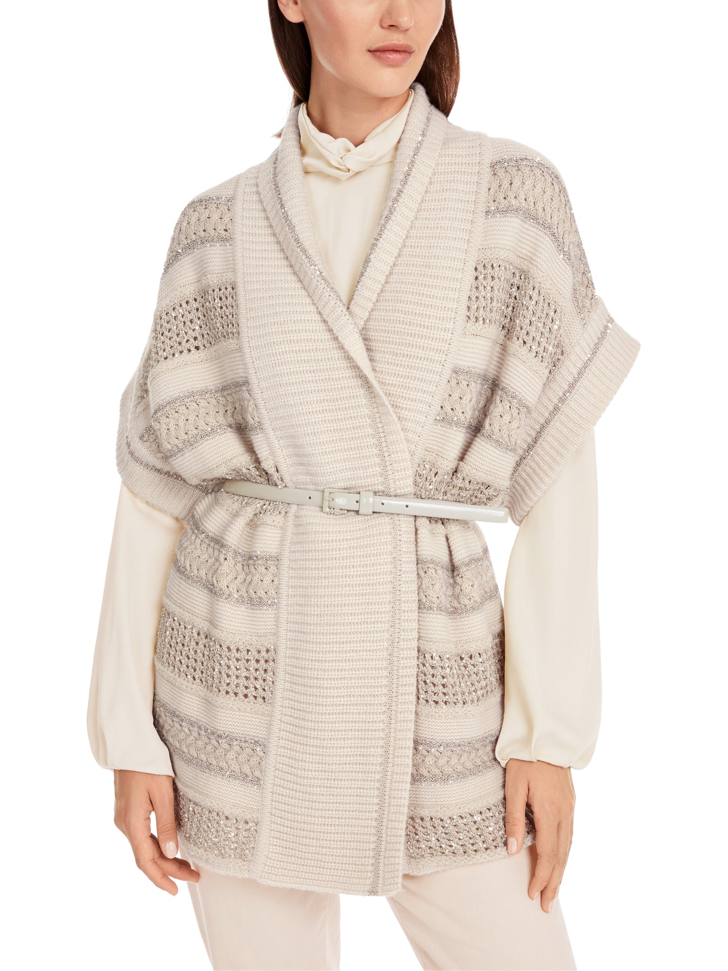 Marc Cain Collections Sparkle Stripe Knitted Gilet YC3701M09