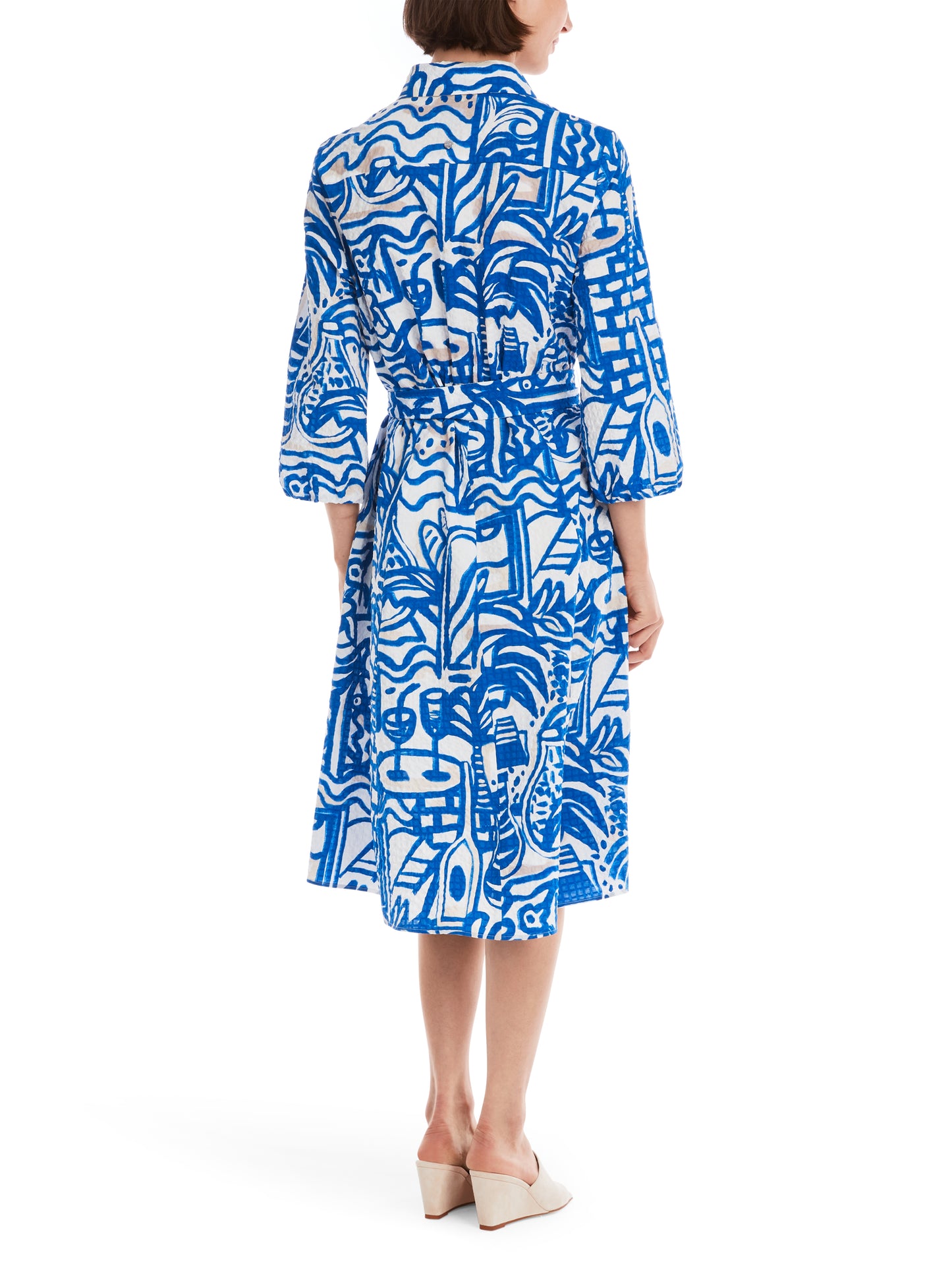 Marc Cain Collections Royal/White Print Dress YC2137W68