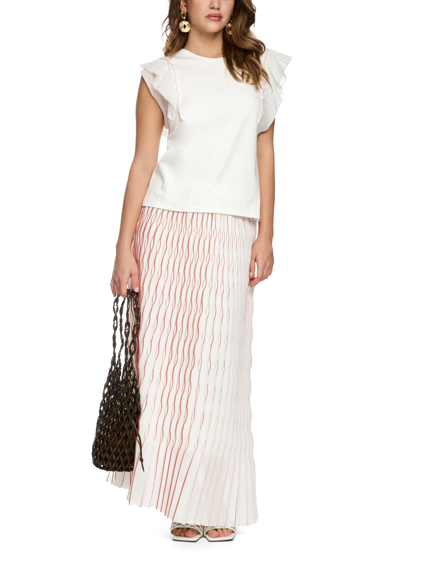 Marc Cain Frill Shoulder T-Shirt AC4863J15