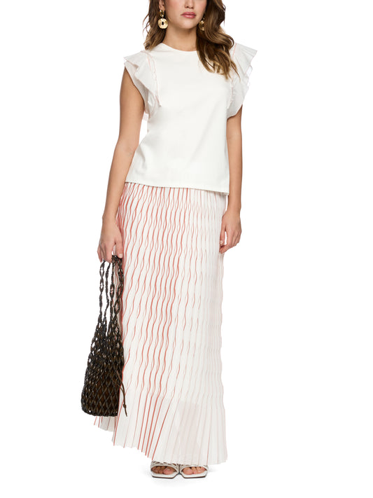 Marc Cain Frill Shoulder T-Shirt AC4863J15