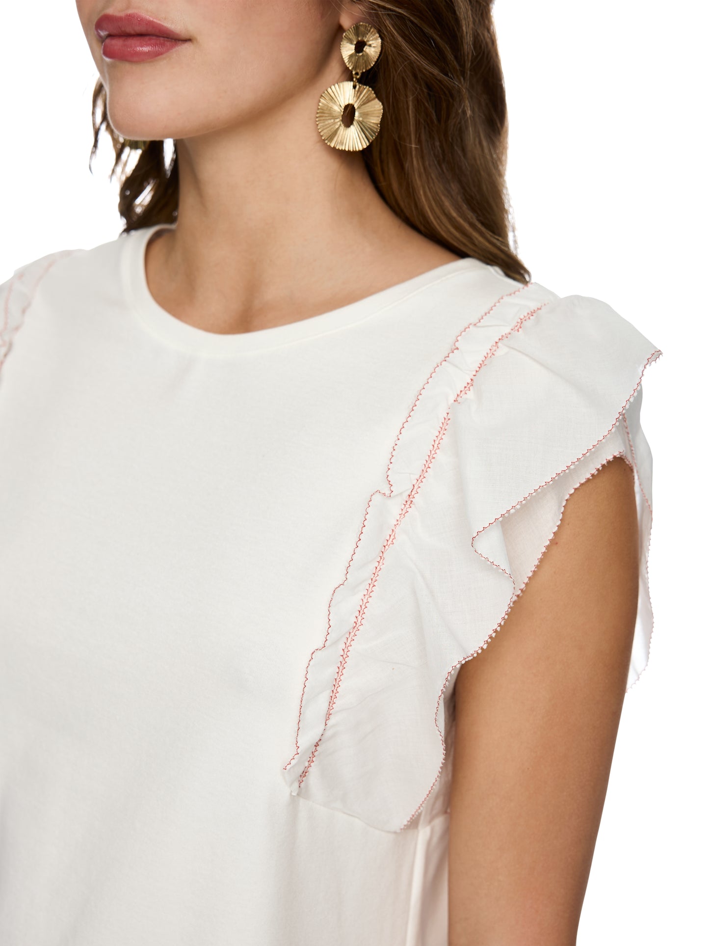 Marc Cain Frill Shoulder T-Shirt AC4863J15