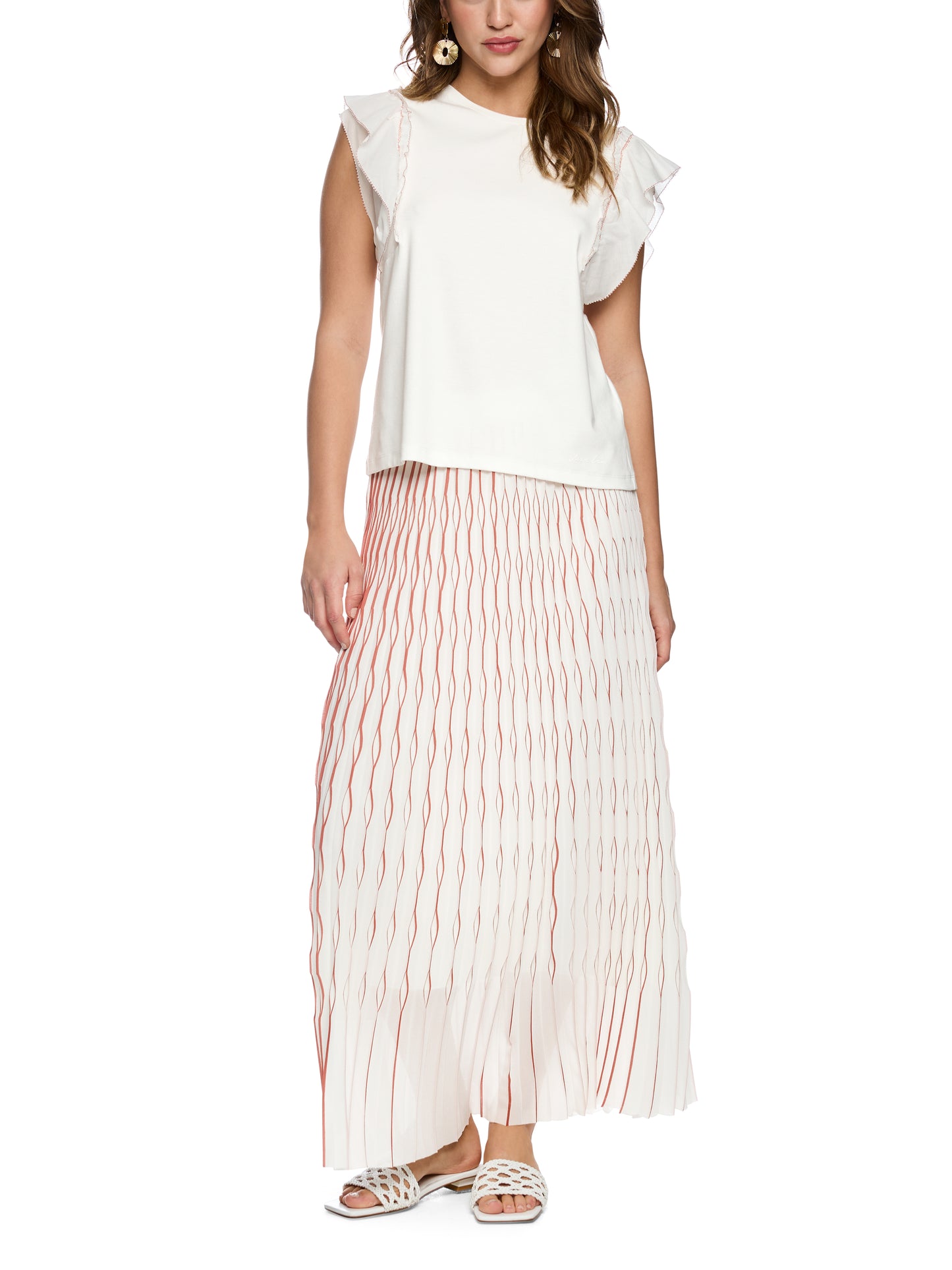 Marc Cain Frill Shoulder T-Shirt AC4863J15