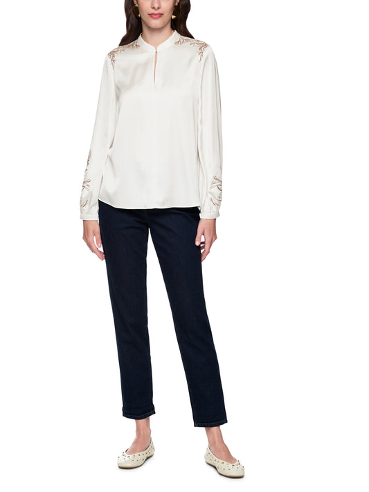 Marc Cain White/Tan Shirt AC5113W25