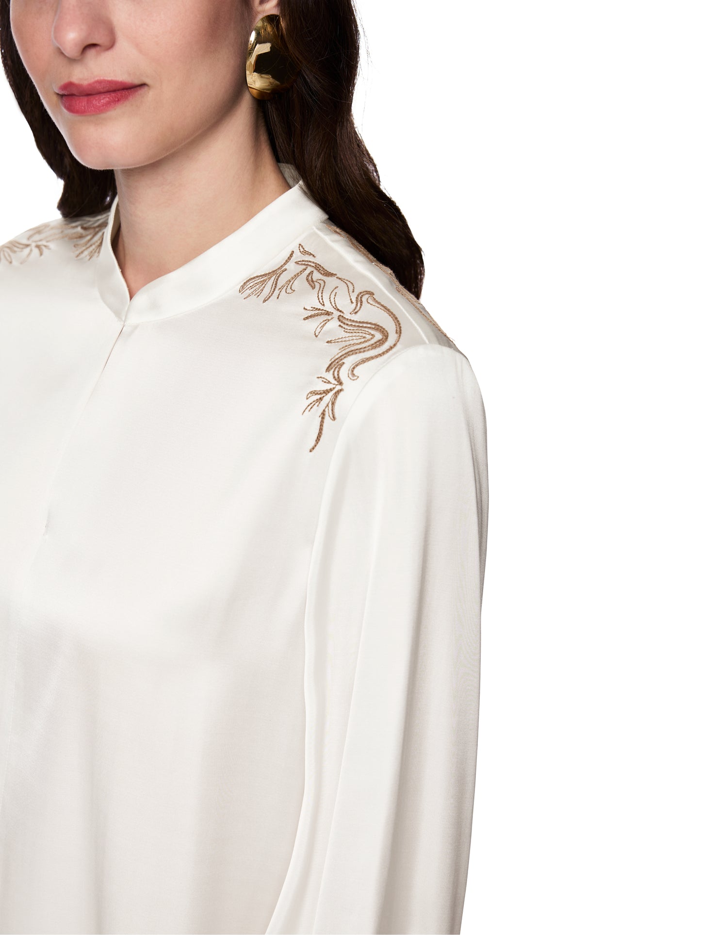 Marc Cain White/Tan Shirt AC5113W25