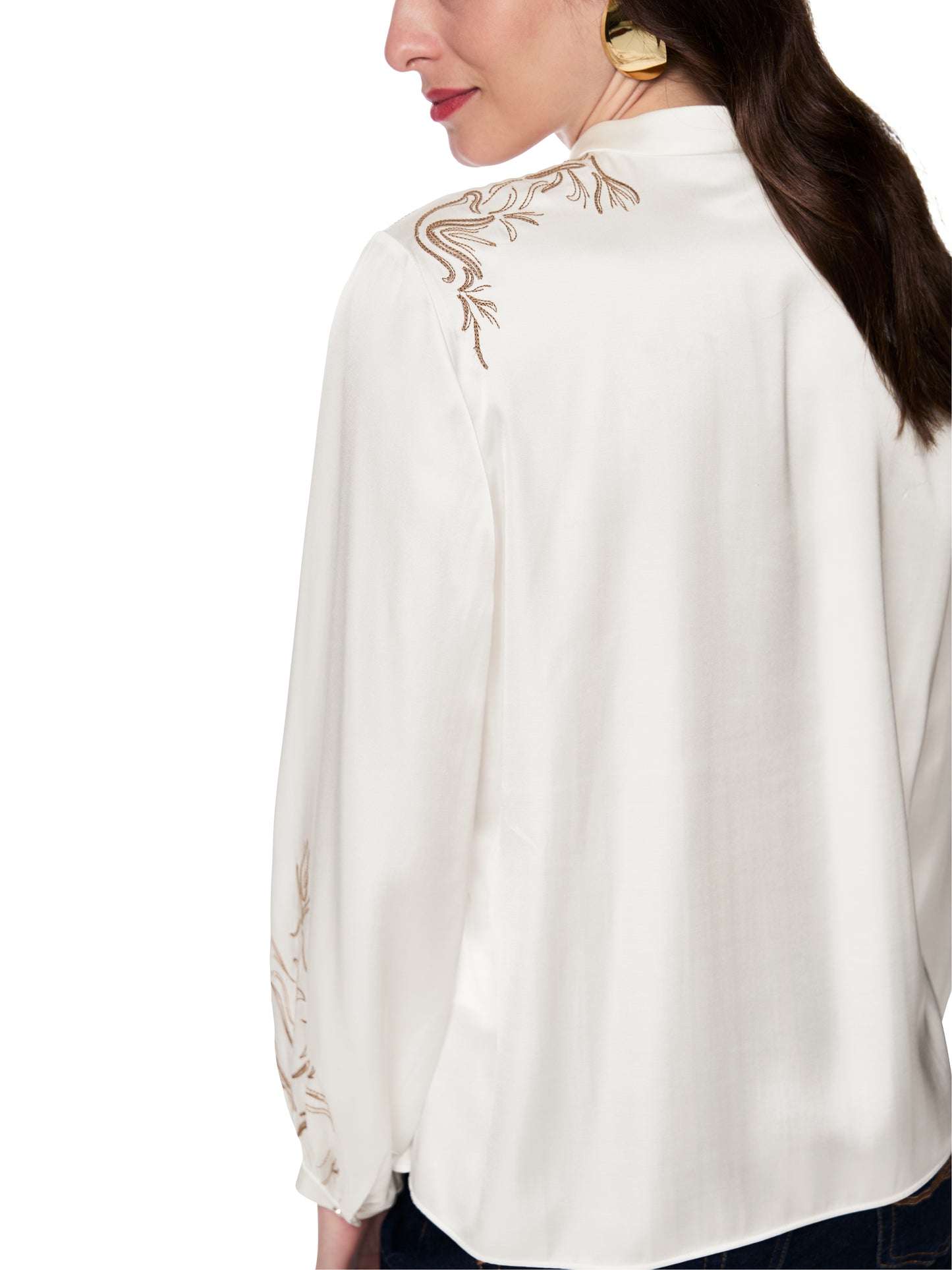 Marc Cain White/Tan Shirt AC5113W25