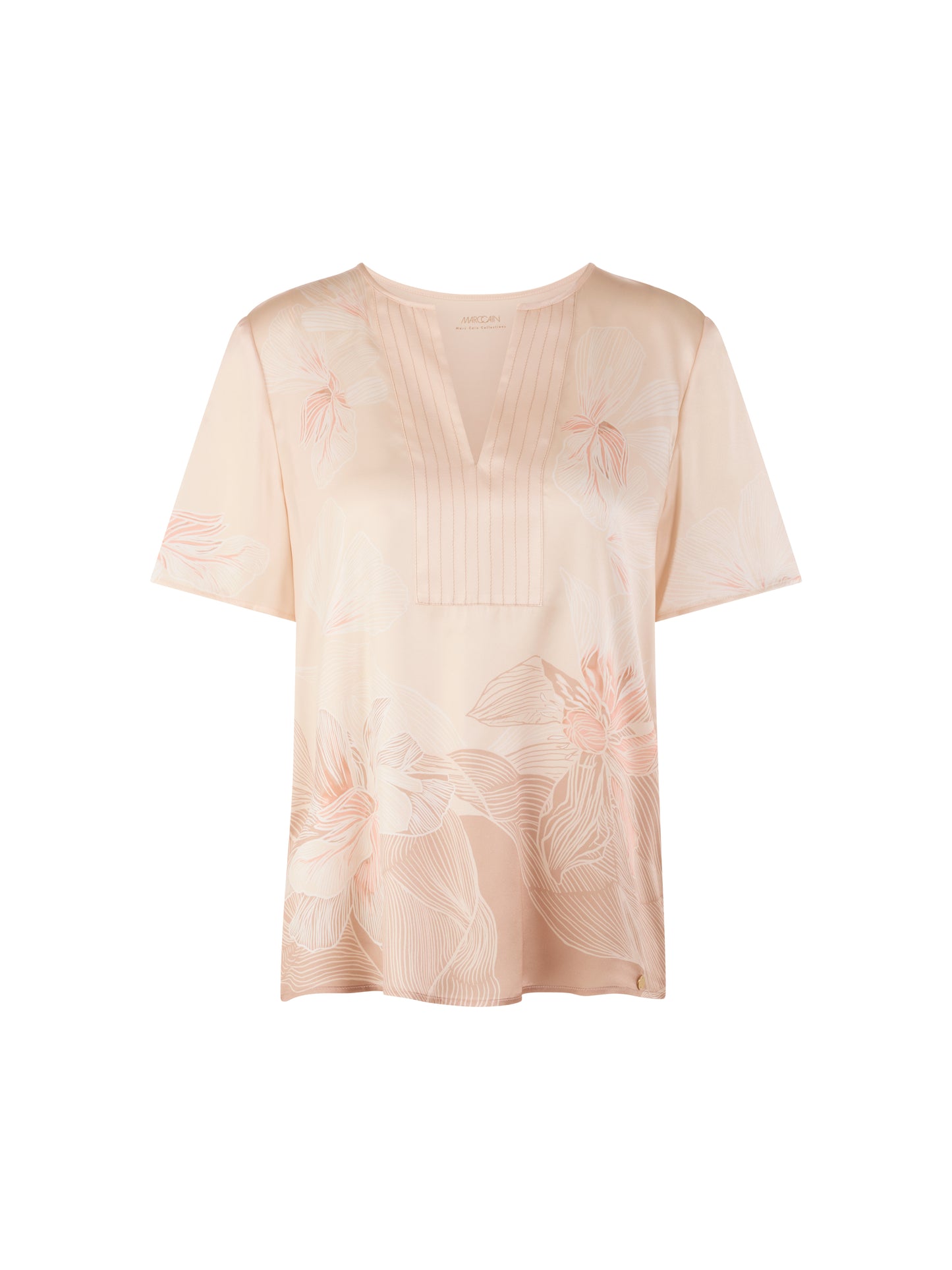 Marc Cain Floral Silk T-Shirt AC5504J61