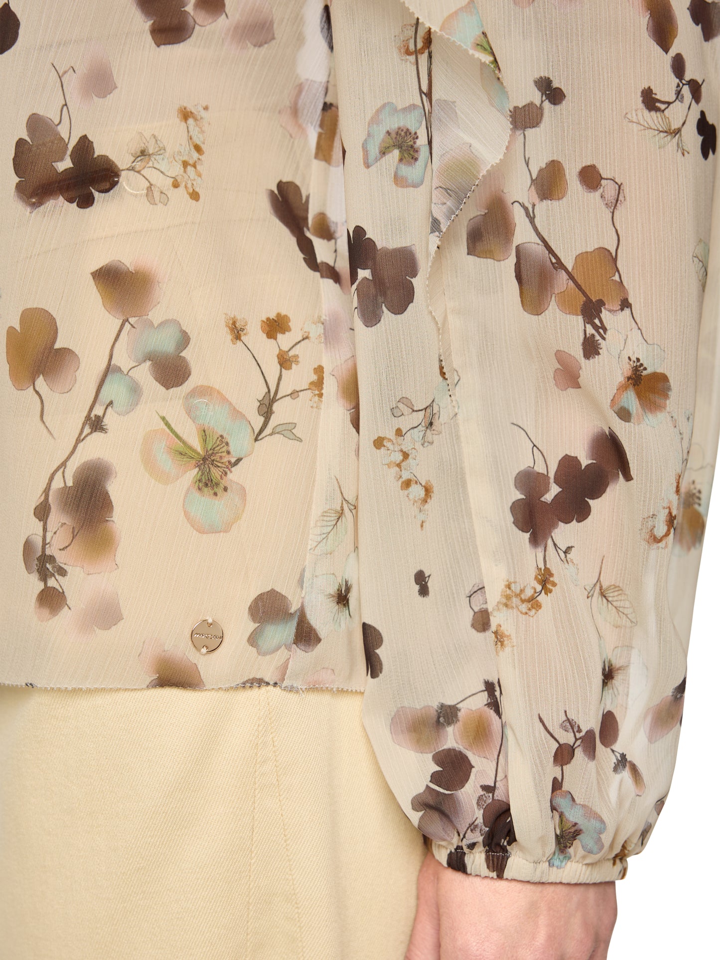 Marc Cain Cream Floral Blouse BC5108W54