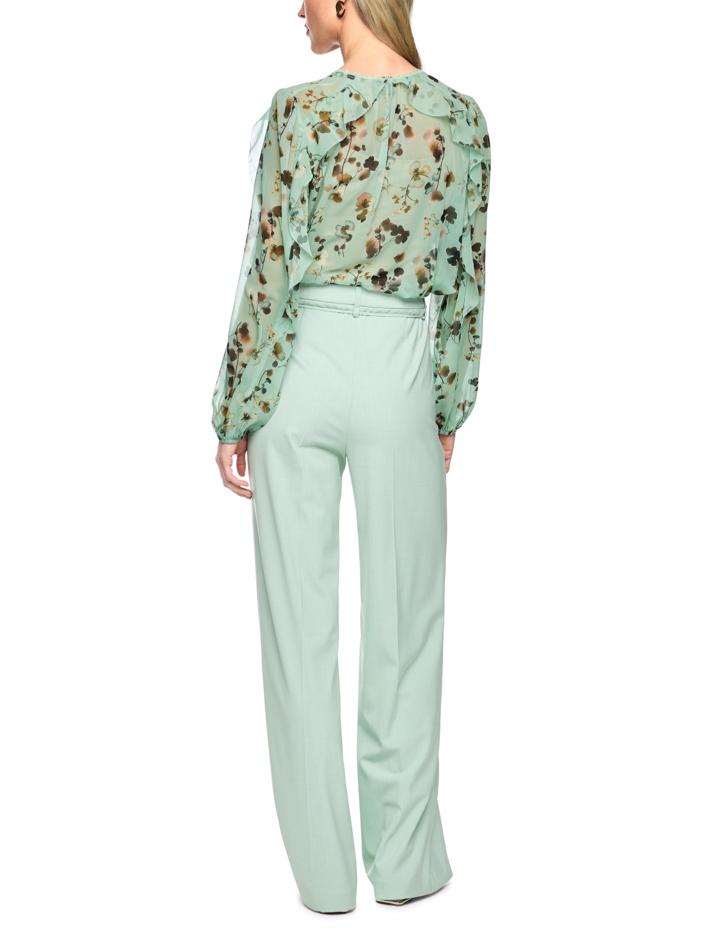 Marc Cain Green Floral Blouse BC5108W54
