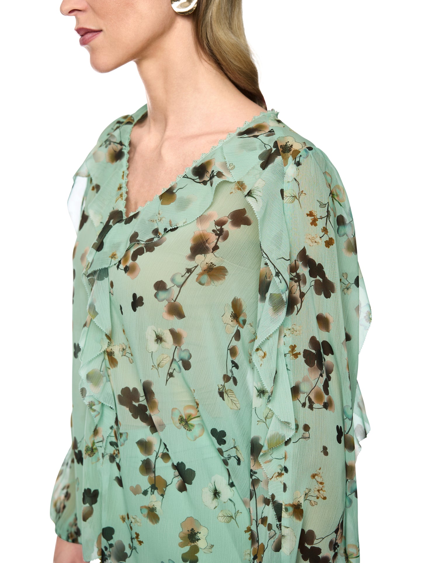Marc Cain Green Floral Blouse BC5108W54