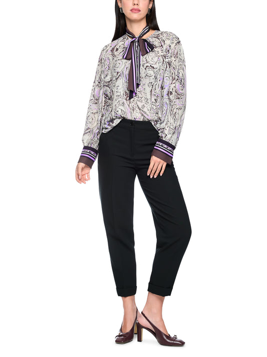 Marc Cain Lilac Print Blouse BC5109W17