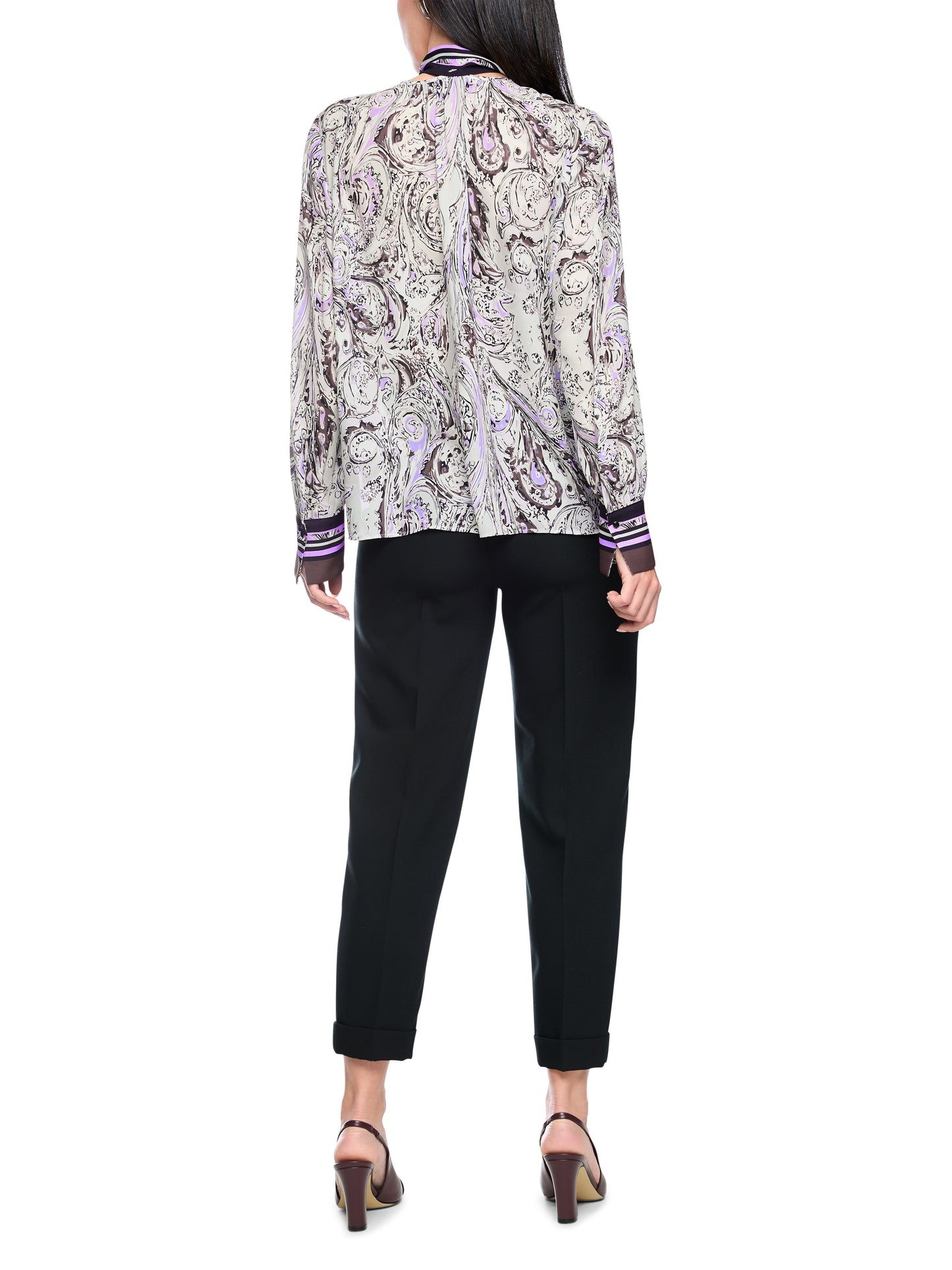 Marc Cain Lilac Print Blouse BC5109W17