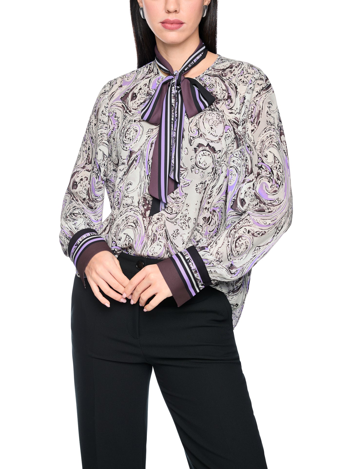 Marc Cain Lilac Print Blouse BC5109W17