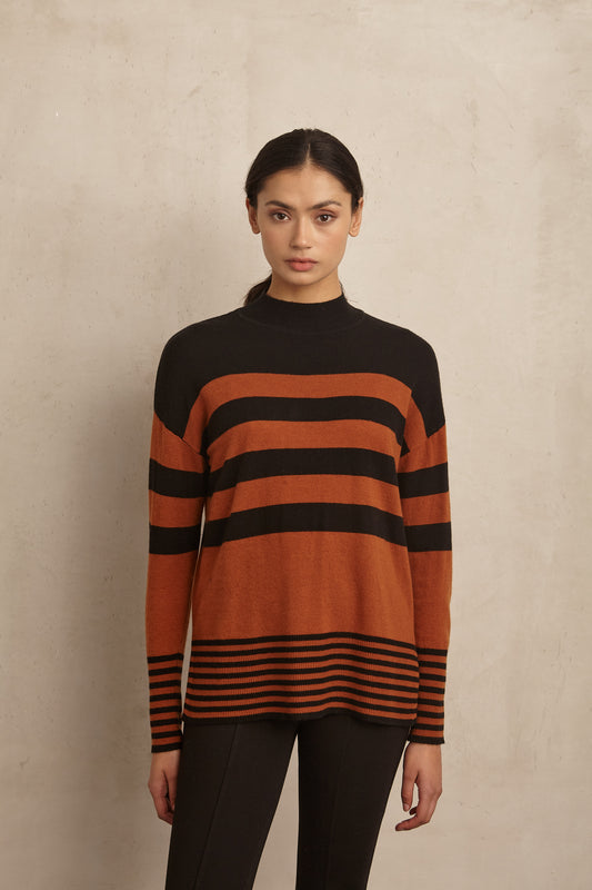 Marina V Longline Striped Sweater