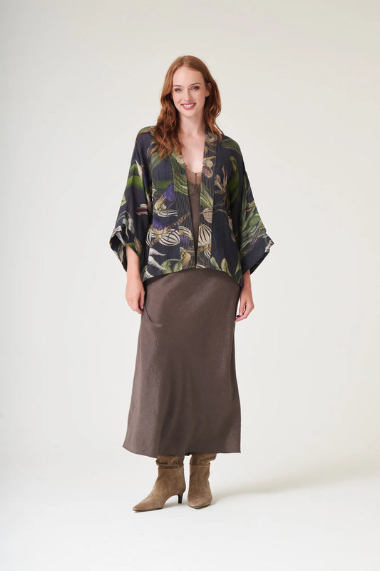 One Hundred Stars Orchid Wool Kimono