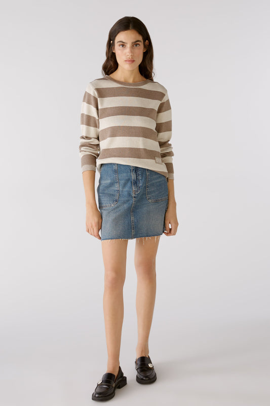 Oui Cotton Stripe Sweater