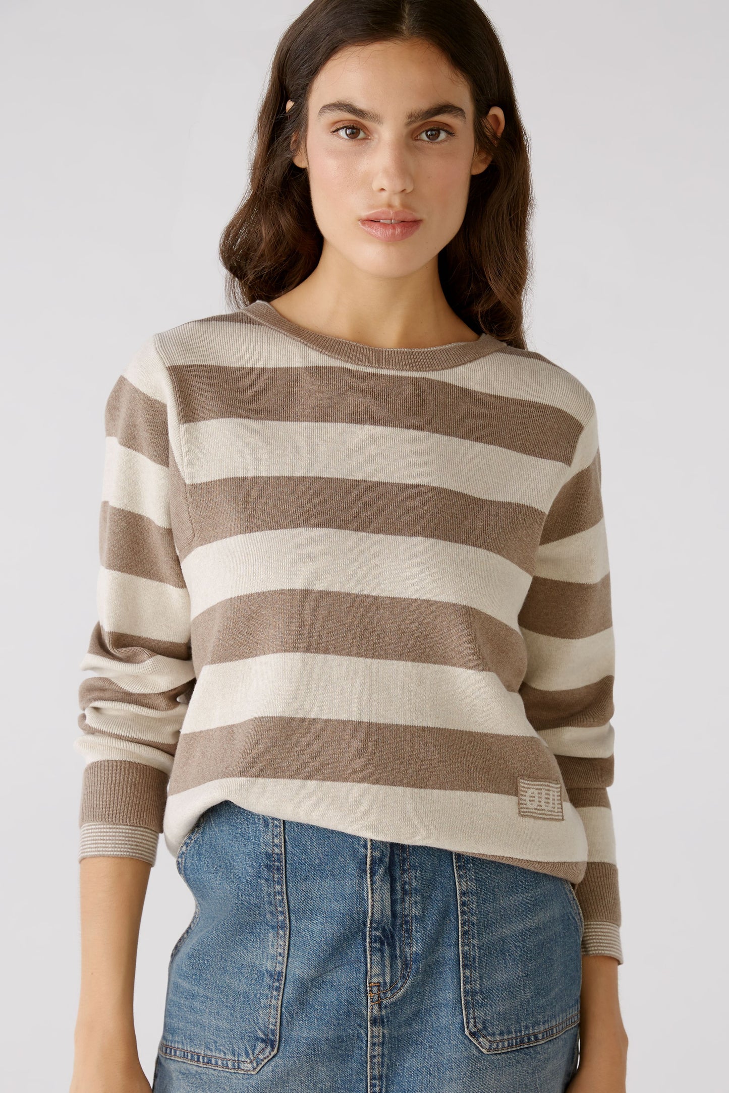 Oui Cotton Stripe Sweater