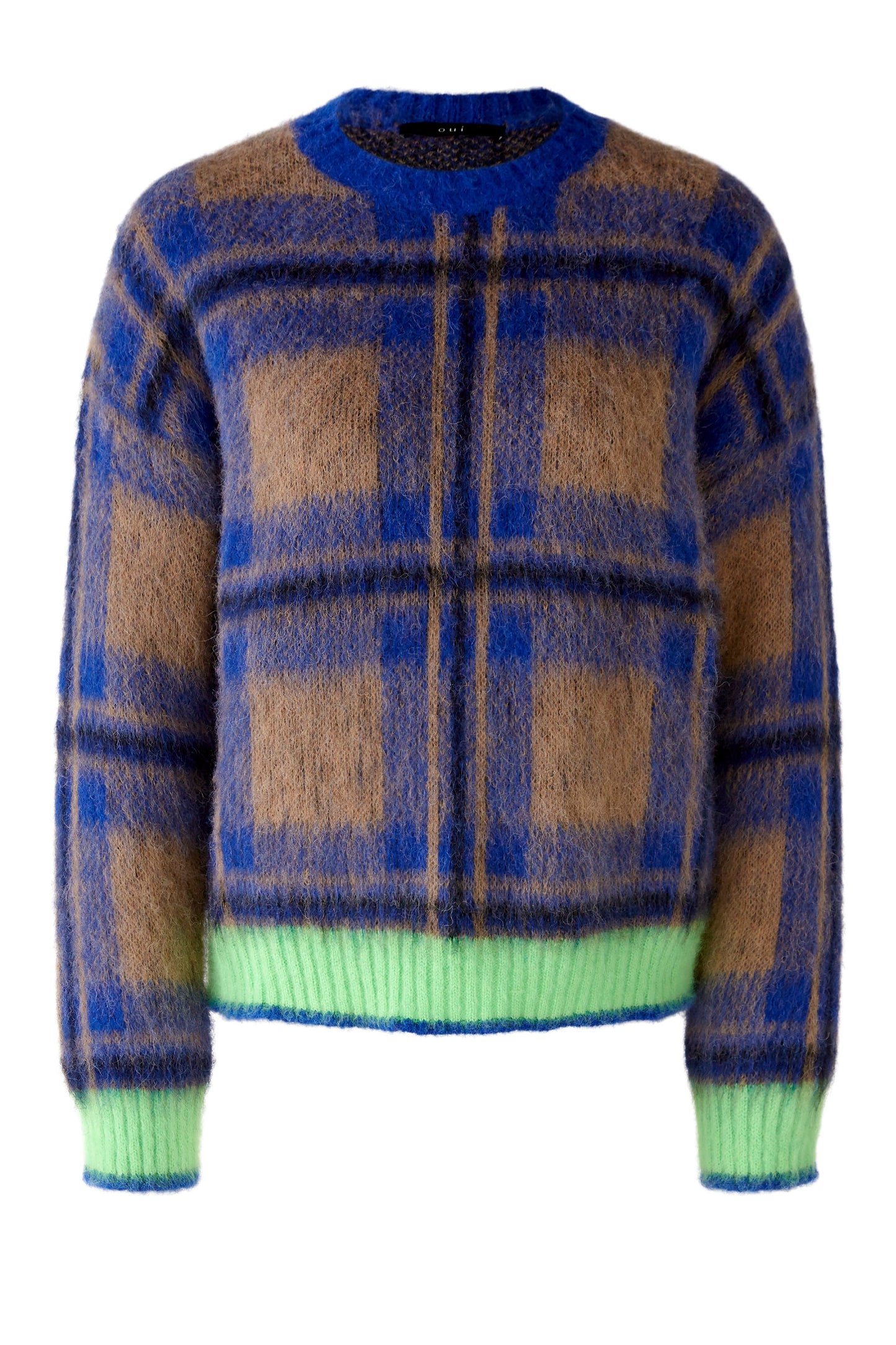 Oui Check Mohair Sweater