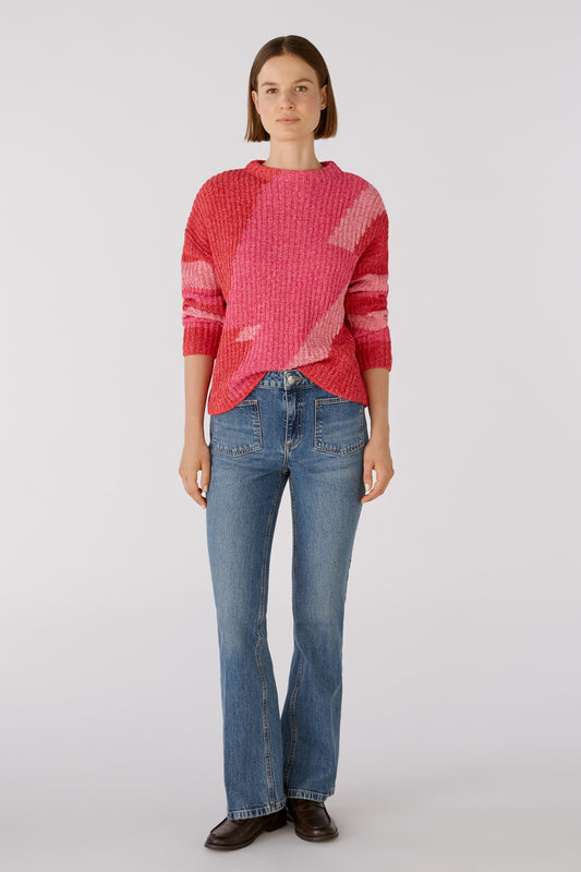 Oui Pink Lightning Strike Sweater