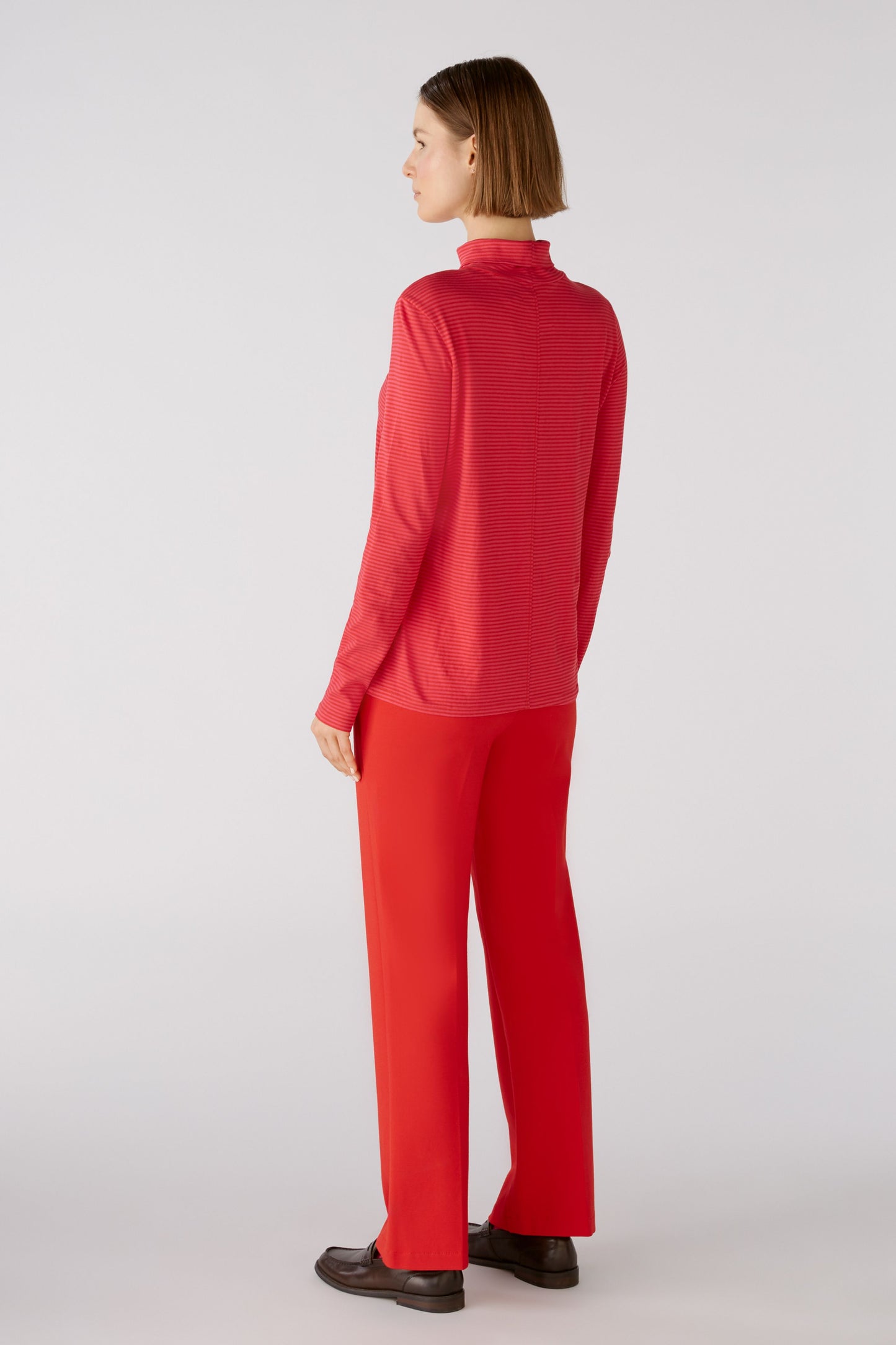 Oui Red & Pink Stripe Top