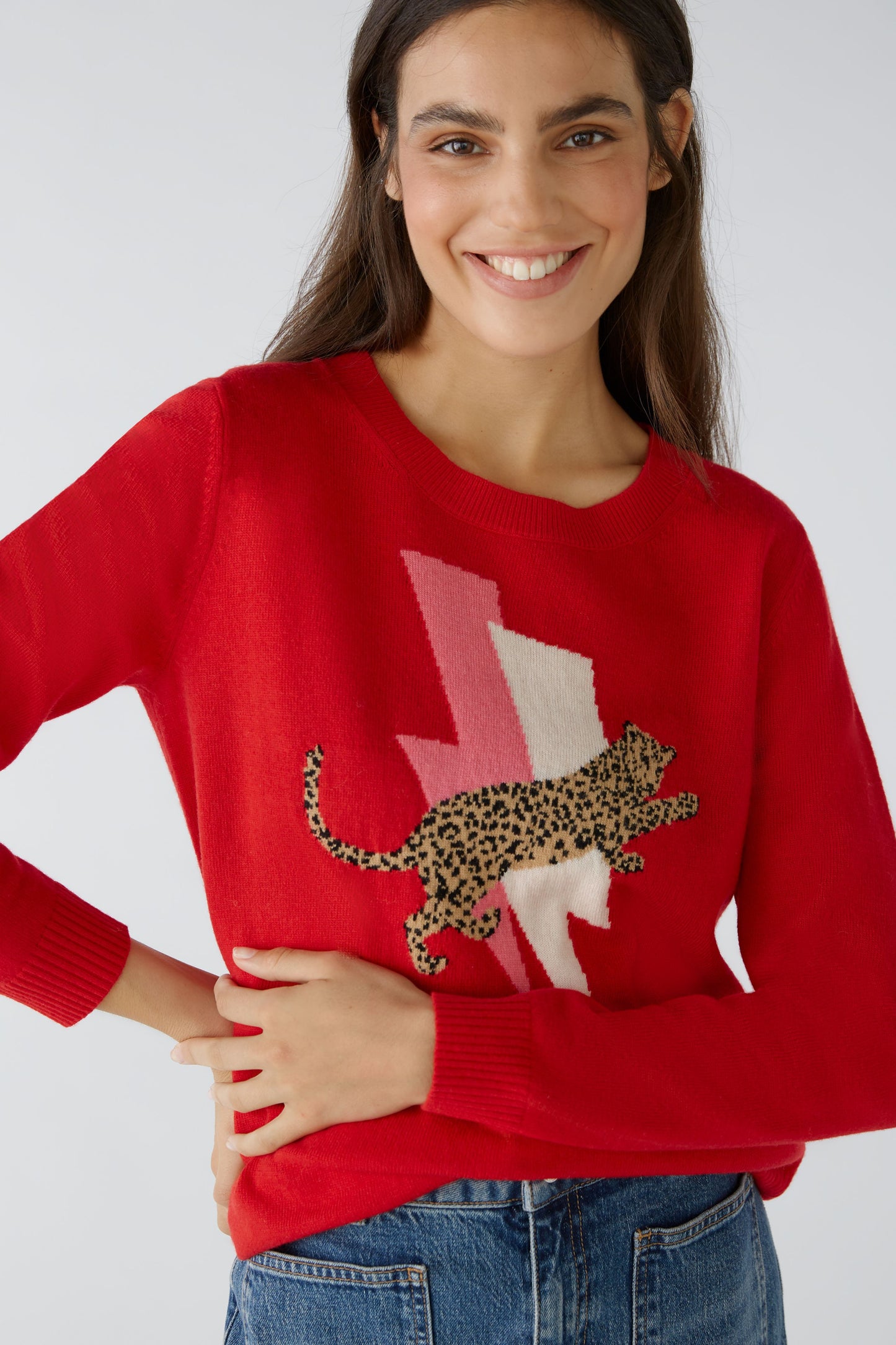 Oui Leopard & Flash Sweater