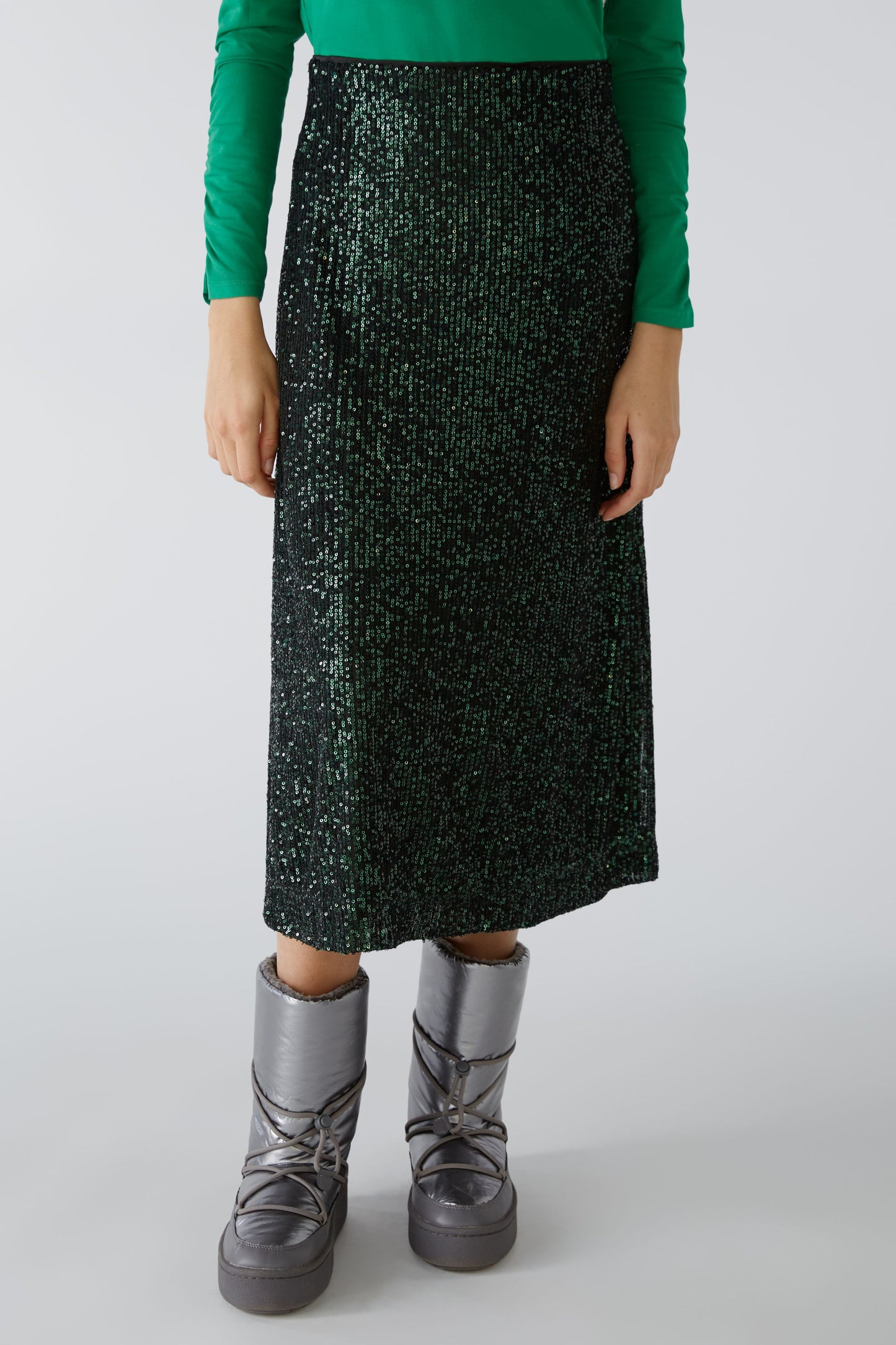 Oui Green Sequin Skirt