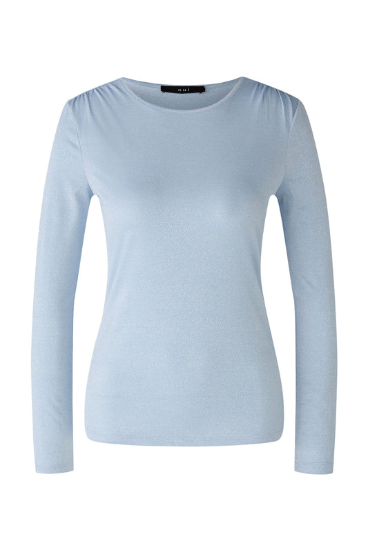 Oui Metallic Pale Blue T-Shirt