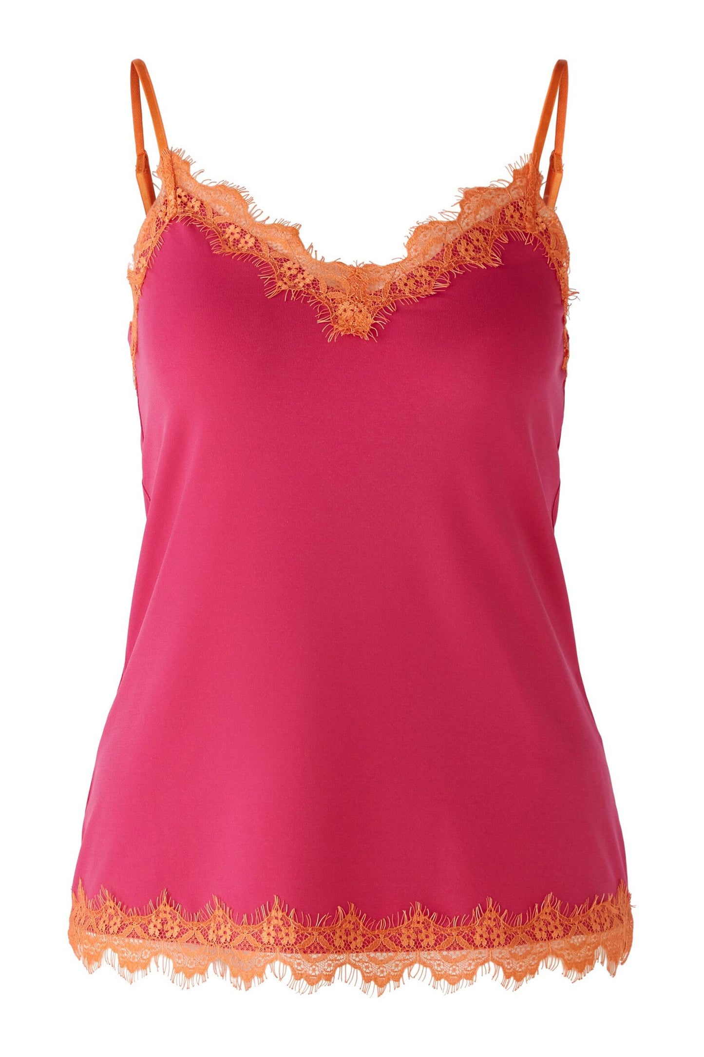 Oui 87194 pink/orange  lace trim camisole