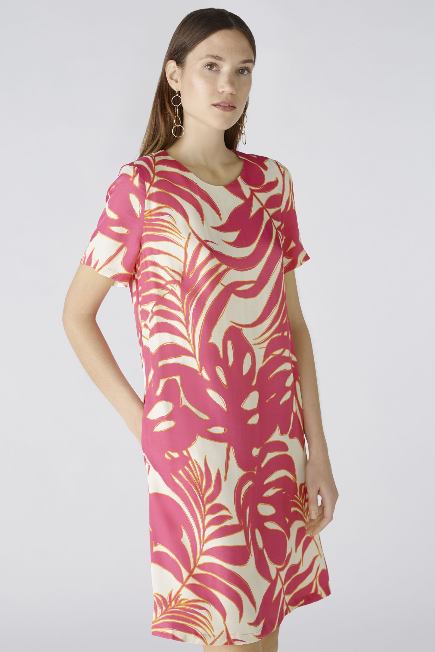 Oui 86713 bold palm print dress