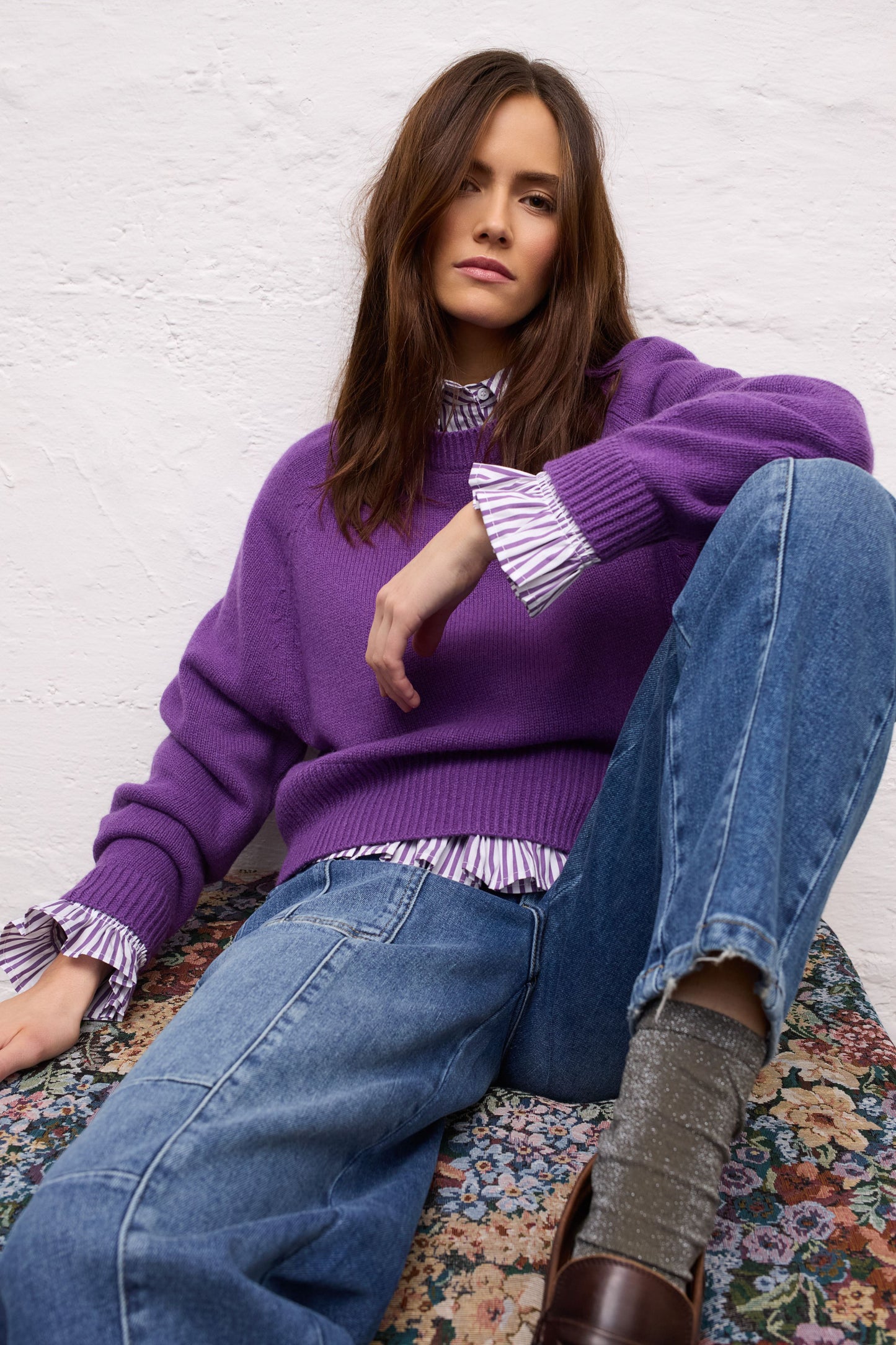 Oui Violet Stripe Shirt 99104