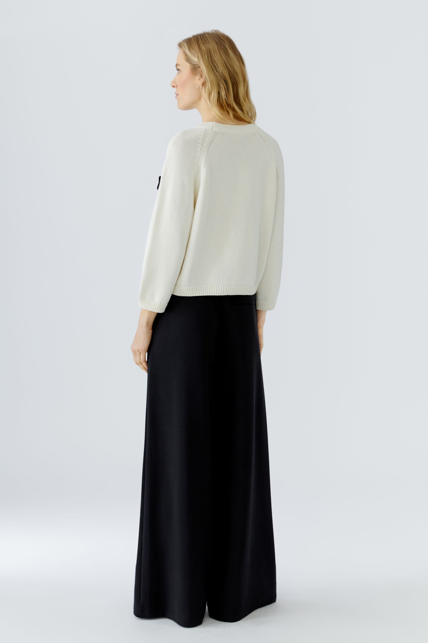 Oui Black/White Spot Sweater 97913