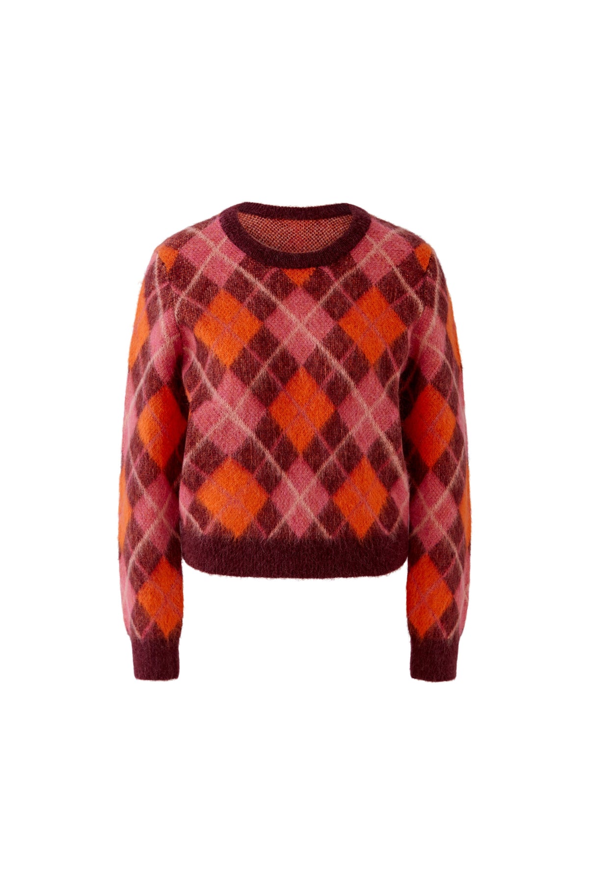 Oui Hairy Check Sweater 99849
