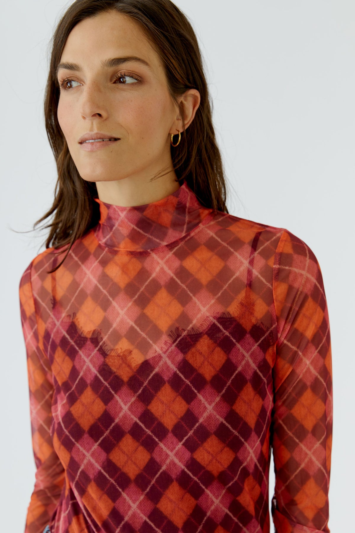 Oui Print Mesh Top 99895