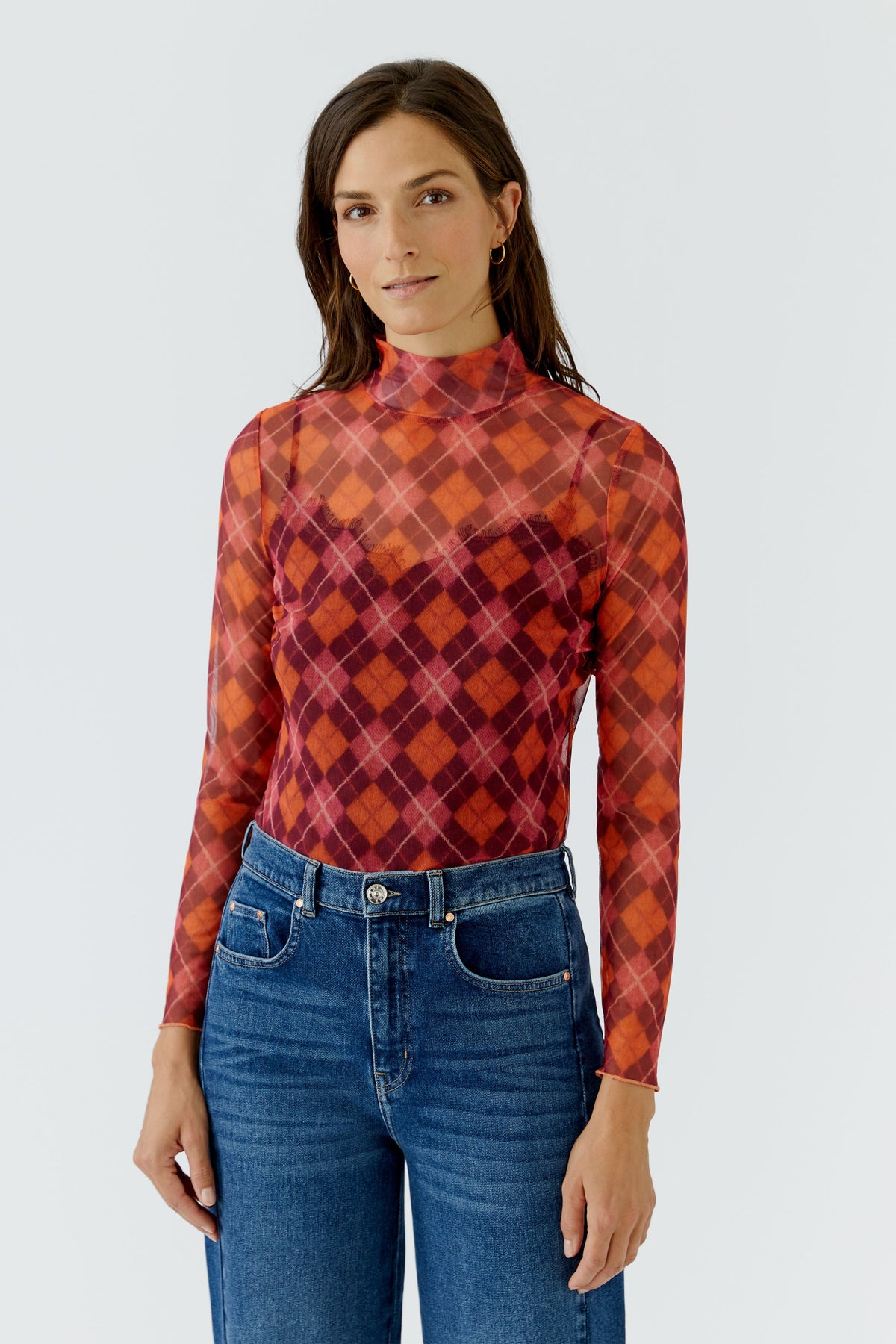 Oui Print Mesh Top 99895