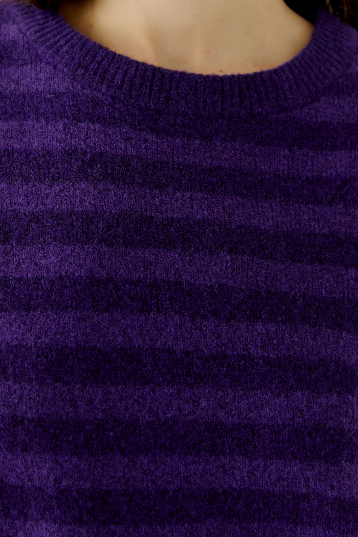 Oui Violet Stripe Sweater 92275