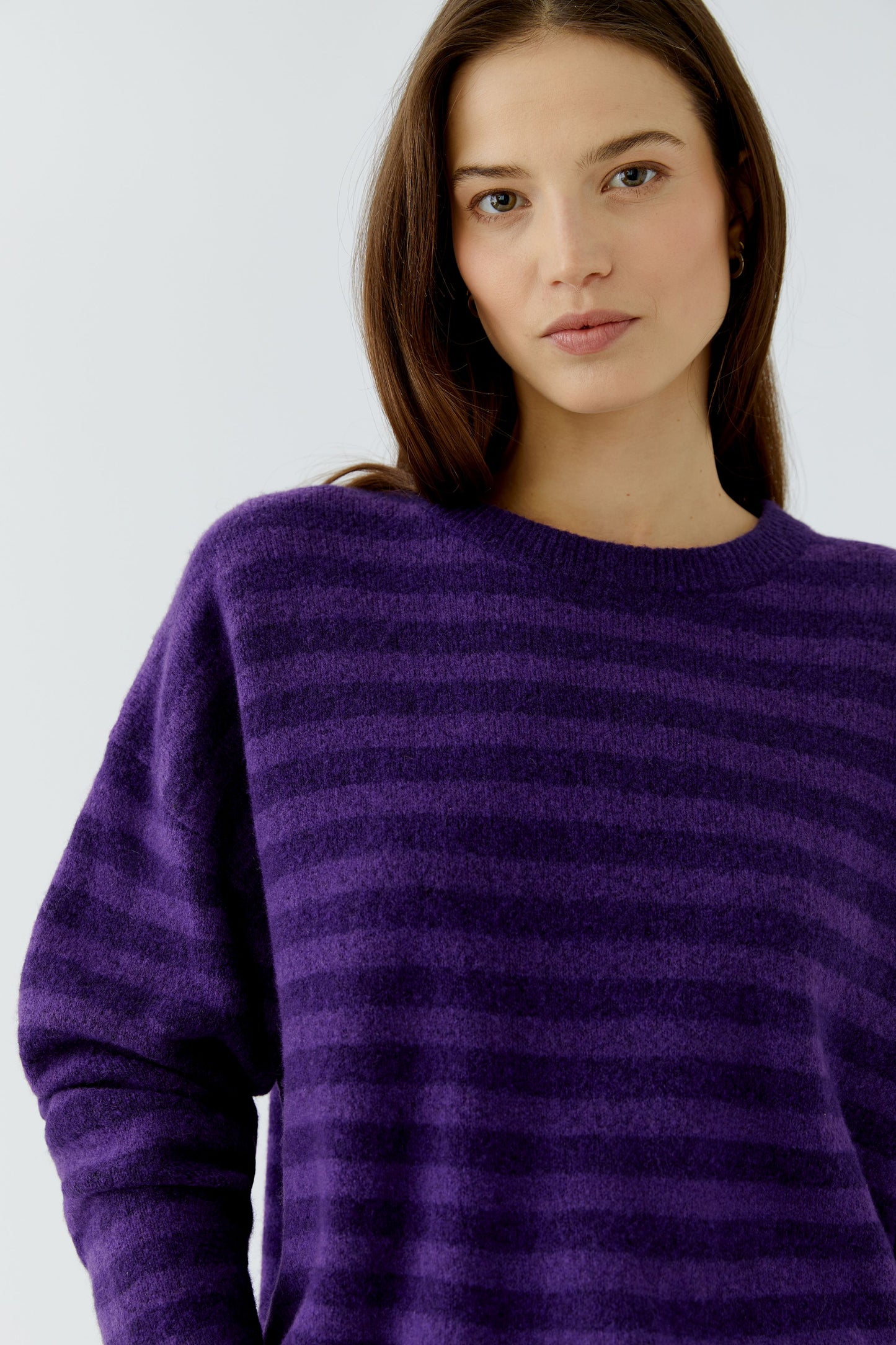 Oui Violet Stripe Sweater 92275