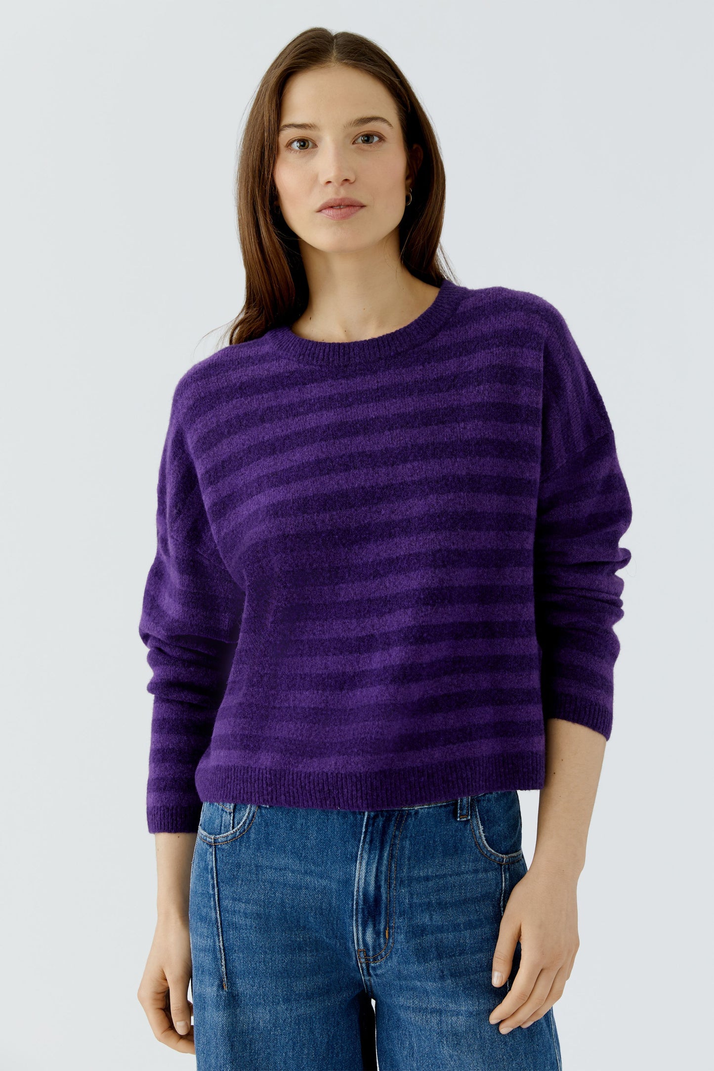 Oui Violet Stripe Sweater 92275