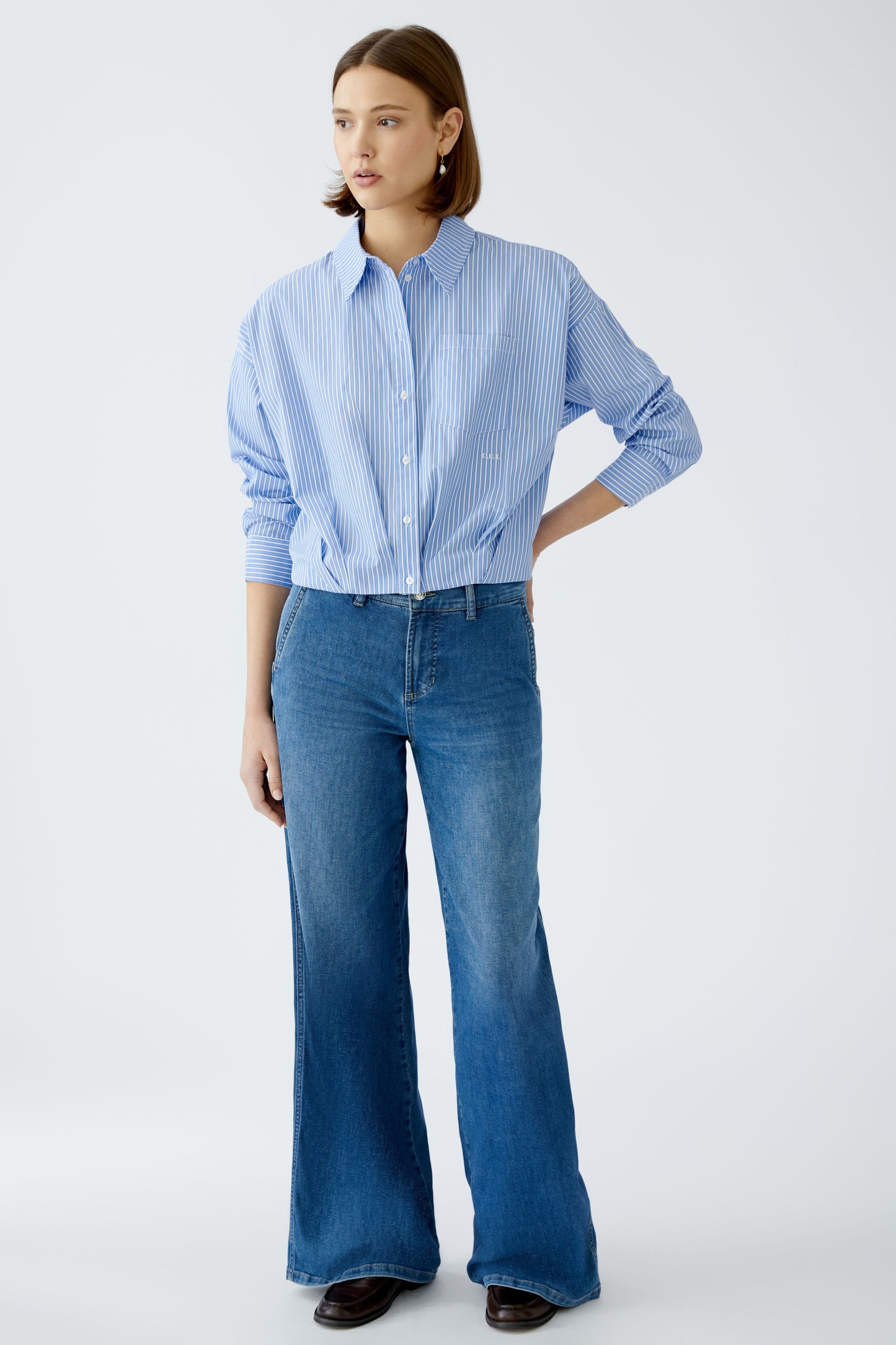 Oui Stripe Tucked in Blouse 89888