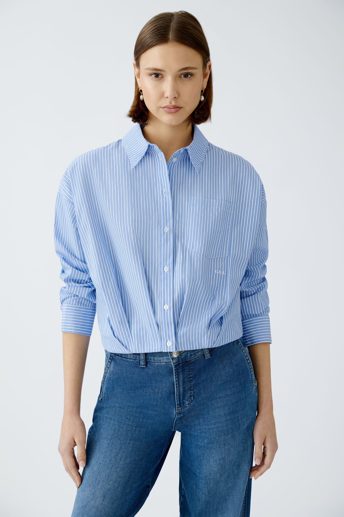 Oui Stripe Tucked in Blouse 89888