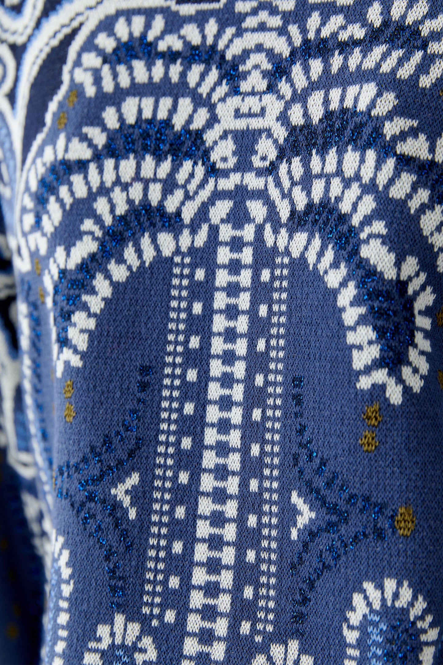 Oui Blue/Cream Sweater 94262