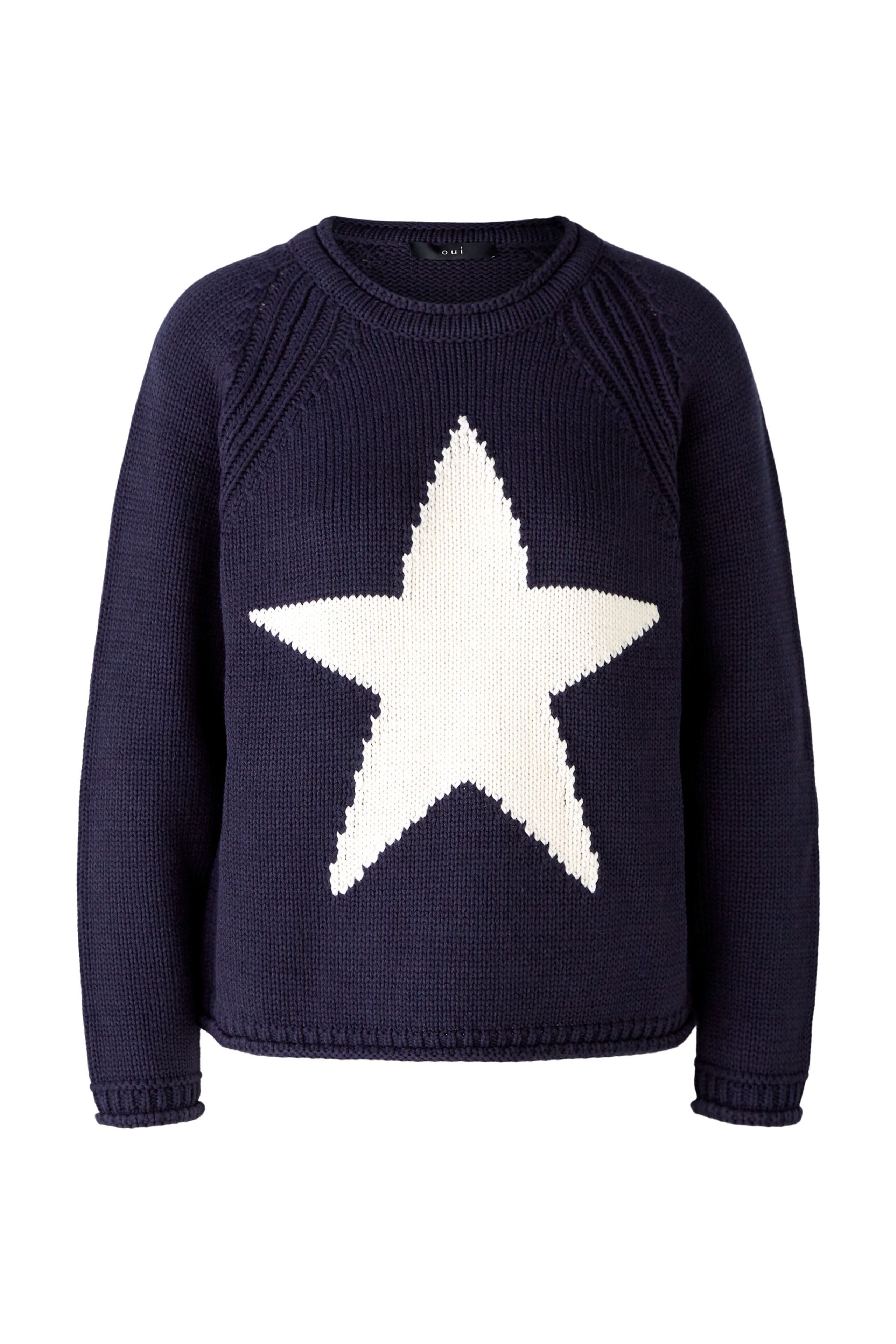Oui Star Print Sweater 90155