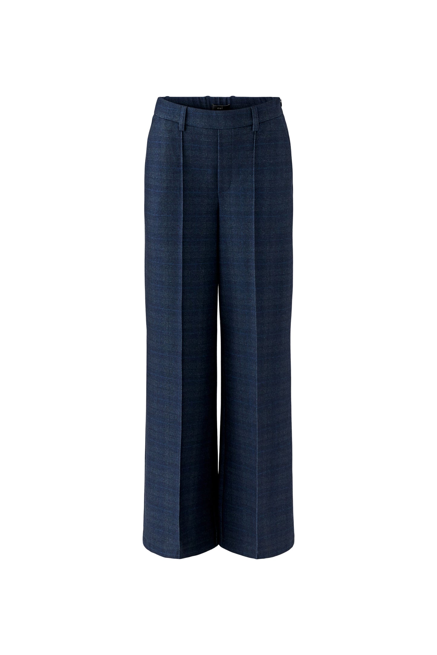 Oui Navy Check Trousers 99141