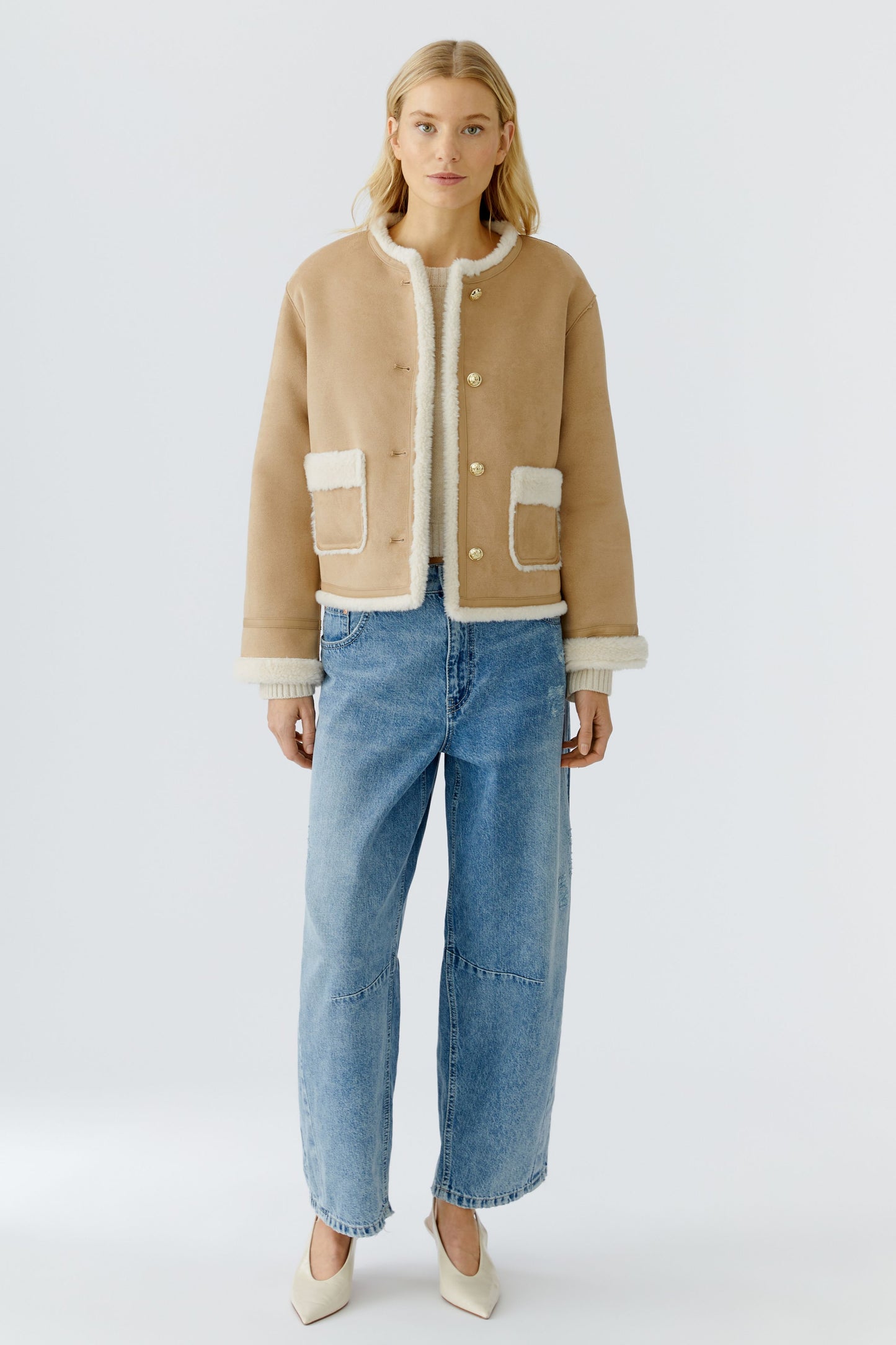 Oui Sheepskin Coat 85749