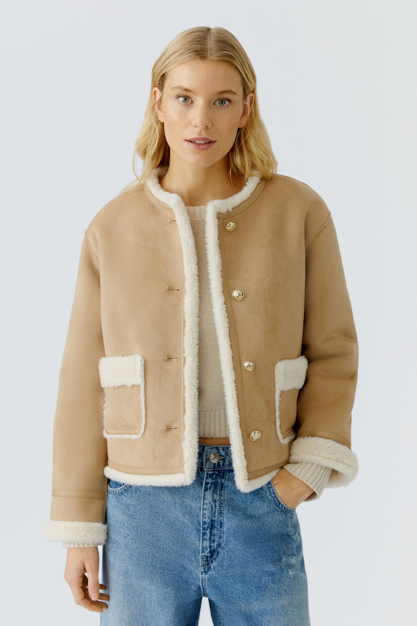 Oui Sheepskin Coat 85749