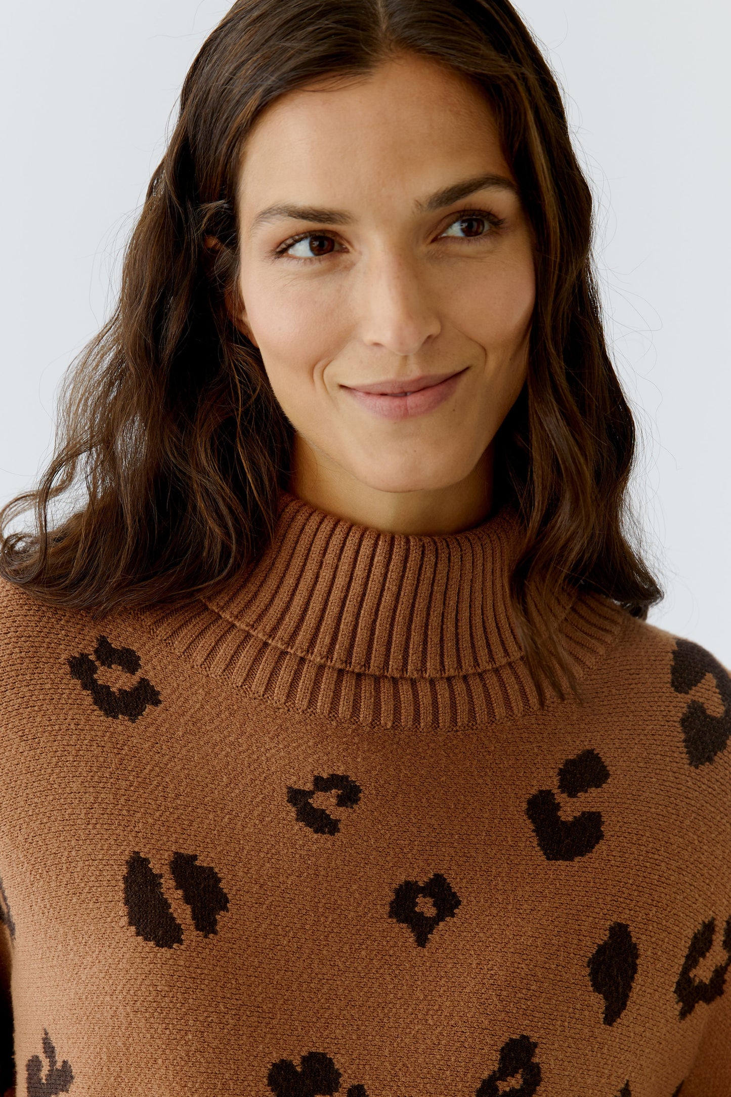 Oui Animal Print Sweater 86076
